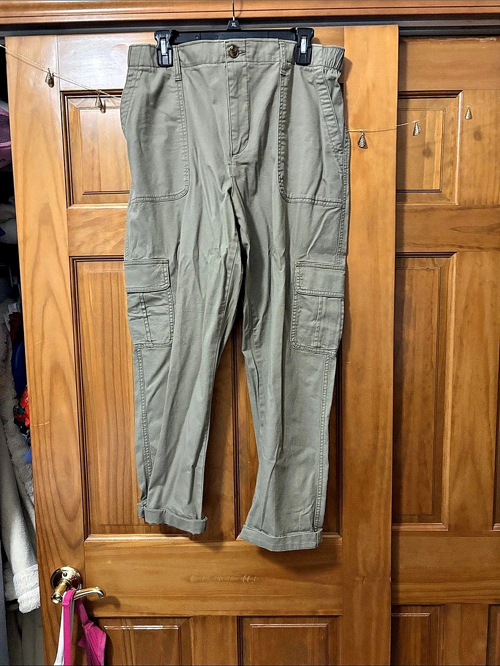 Old Navy OG Chino Cargo Pants Women's Olive Size Large